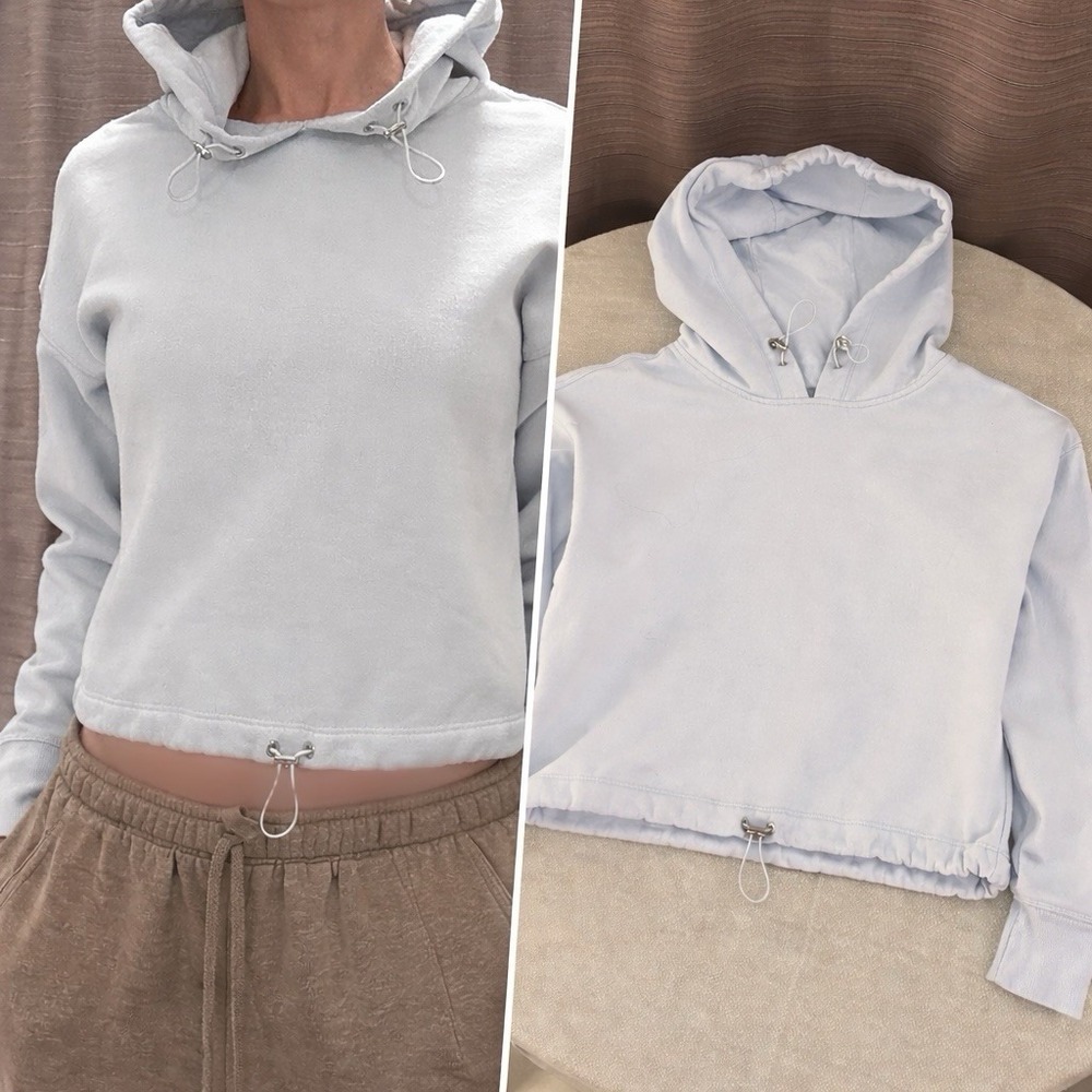Calvin‎ Klein Performance Cropped Sweatshirt XS Gray/baby Blue